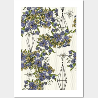 Retro Mid Century Floral Blast from the Past Posters and Art